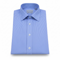 Camisa de vestir para hombre azul con rayas blancas